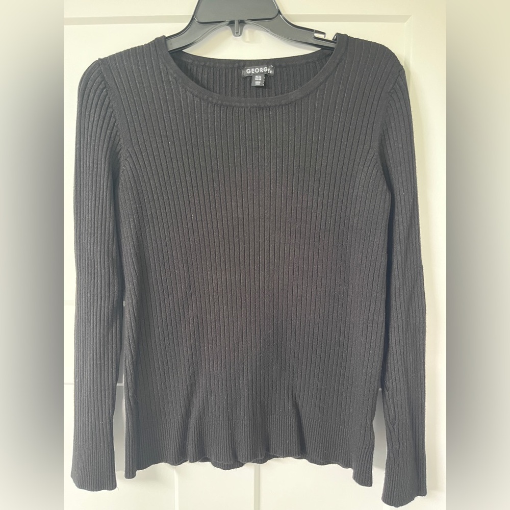 George Charcoal Ribbed Knit Top